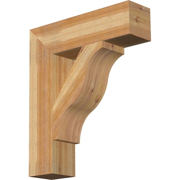Ekena Millwork Funston Block Rough Sawn Bracket, Western Red Cedar, 6"W x 24"D x 28"H BKT06X24X28FST05RWR - main